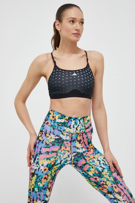 Спортивний бюстгальтер adidas Performance Aeroreact колір чорний візерунок (3215794)
