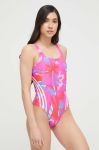 Суцільний купальник adidas Performance Floral колір рожевий м'яка чашечка Суцільний купальник adidas Performance Floral колір рожевий м'яка чашечка