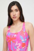 Суцільний купальник adidas Performance Floral колір рожевий м'яка чашечка Суцільний купальник adidas Performance Floral колір рожевий м'яка чашечка