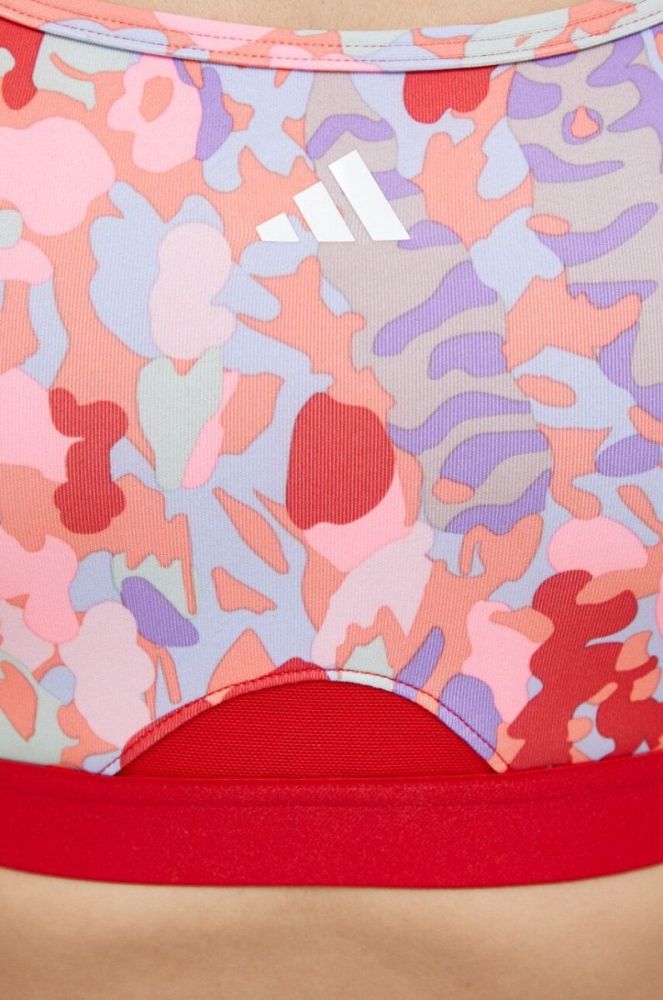 Спортивний бюстгальтер adidas Performance AeroReact колір рожевий візерунок фото 5