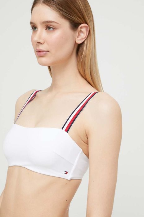 Купальний бюстгальтер Tommy Hilfiger колір білий м'яка чашечка (3152742)