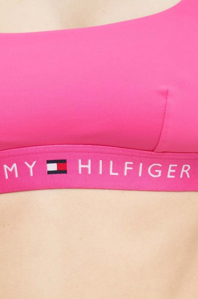 Купальний бюстгальтер Tommy Hilfiger колір фіолетовий м'яка чашечка фото 4