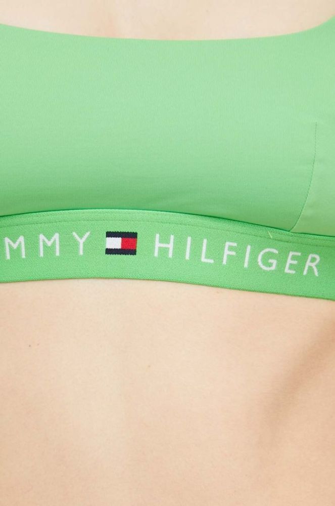 Купальний бюстгальтер Tommy Hilfiger колір зелений м'яка чашечка (3098469) фото 4