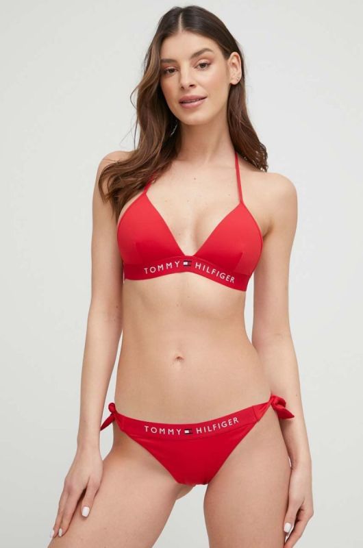 Купальний бюстгальтер Tommy Hilfiger колір червоний злегка ущільнена чашечка (2999431)