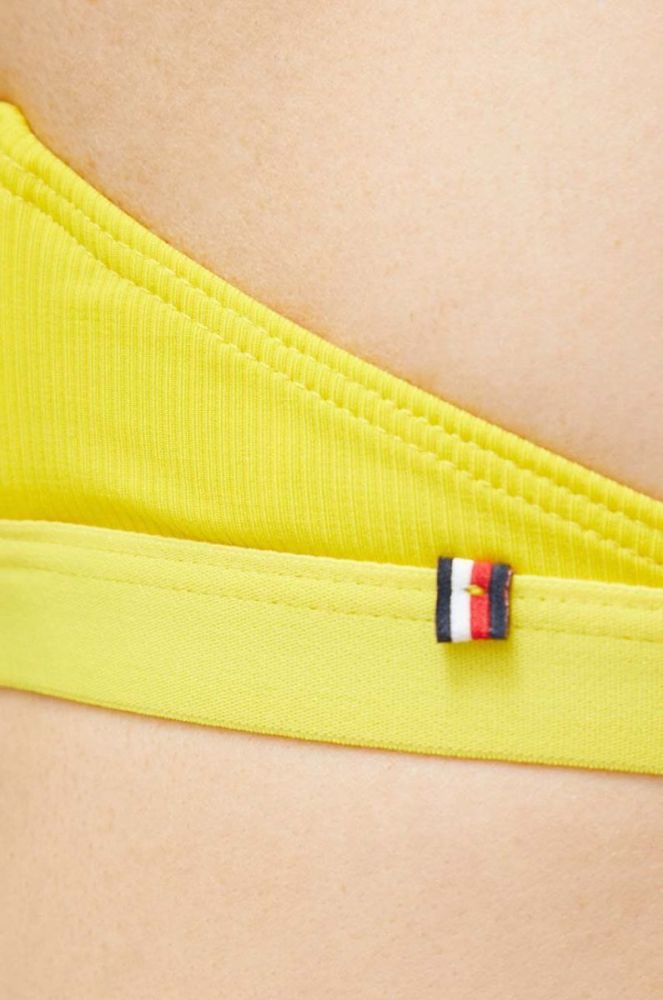 Купальний бюстгальтер Tommy Hilfiger колір жовтий злегка ущільнена чашечка фото 4