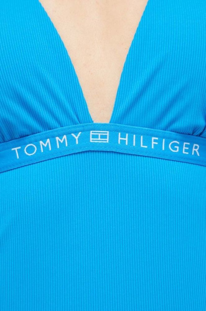 Суцільний купальник Tommy Hilfiger злегка ущільнена чашечка колір блакитний (3021710) фото 4