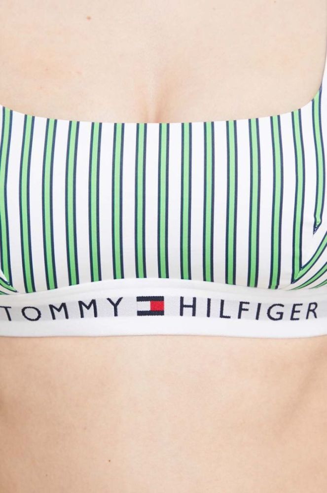 Купальний бюстгальтер Tommy Hilfiger колір зелений м'яка чашечка (3073015) фото 4