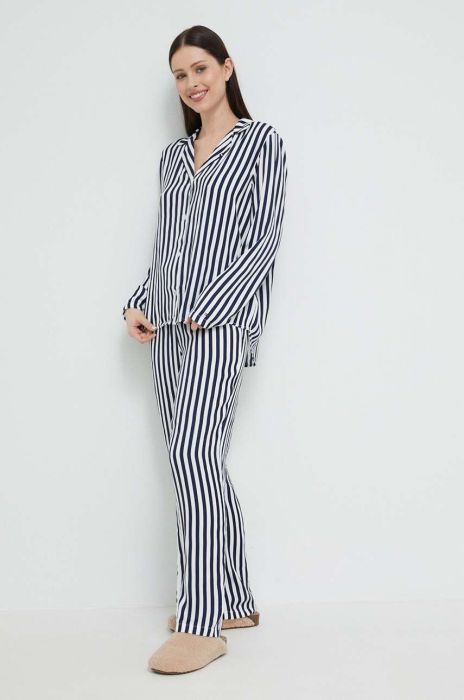 Піжама Tommy Hilfiger жіноча колір синій сатин