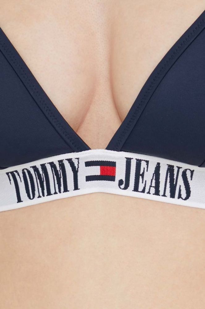 Купальний бюстгальтер Tommy Jeans колір синій злегка ущільнена чашечка (2999538) фото 4