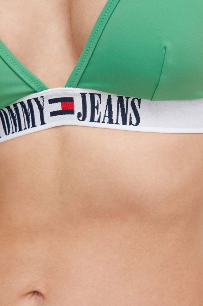 Купальний бюстгальтер Tommy Jeans колір зелений злегка ущільнена чашечка (2999518) фото 4