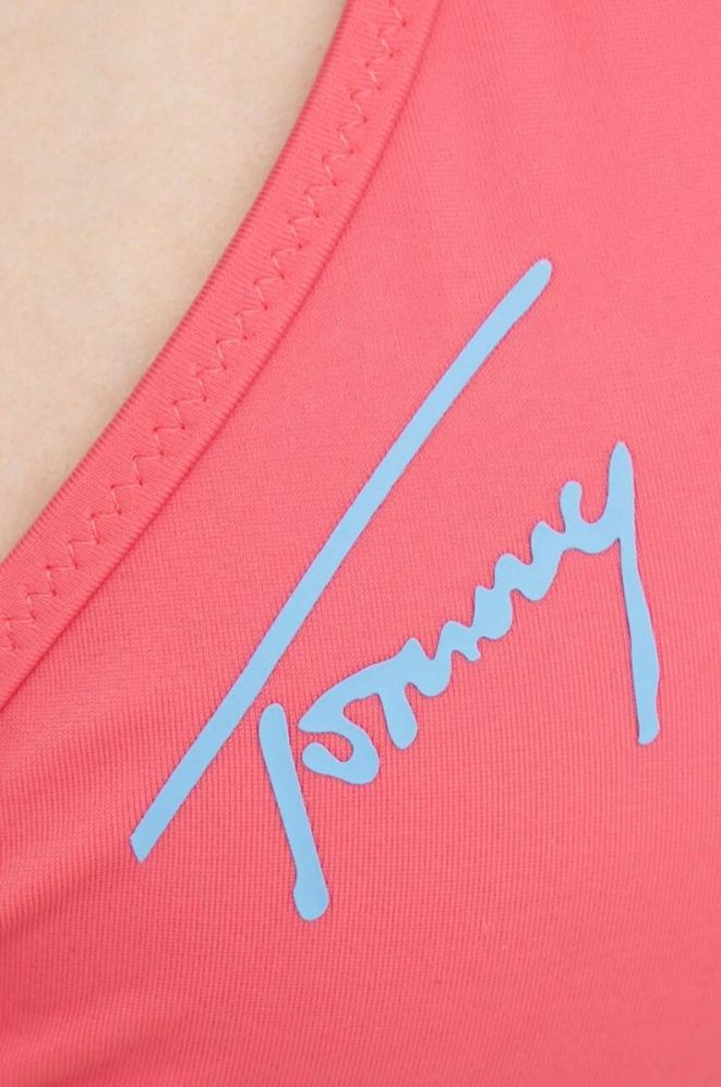 Купальний бюстгальтер Tommy Jeans колір рожевий злегка ущільнена чашечка (3115765) фото 4