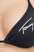 Купальний бюстгальтер Tommy Jeans колір чорний злегка ущільнена чашечка