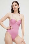 Суцільний купальник Max Mara Beachwear колір рожевий ущільнена чашечка Суцільний купальник Max Mara Beachwear колір рожевий ущільнена чашечка