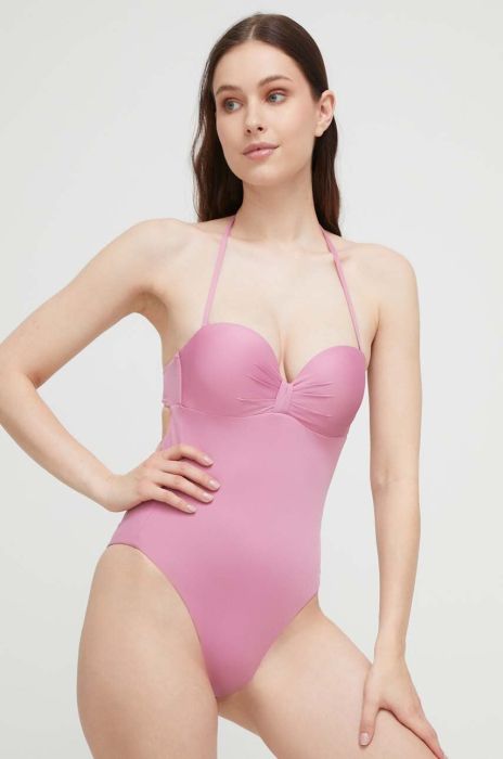 Суцільний купальник Max Mara Beachwear колір рожевий ущільнена чашечка Суцільний купальник Max Mara Beachwear колір рожевий ущільнена чашечка