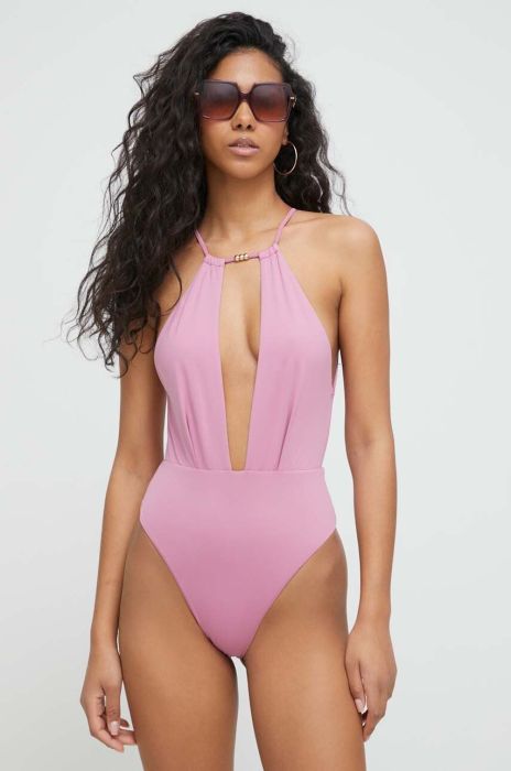 Суцільний купальник Max Mara Beachwear колір рожевий м'яка чашечка Суцільний купальник Max Mara Beachwear колір рожевий м'яка чашечка