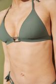 Купальний бюстгальтер women'secret SWIM ICONS колір зелений м'яка чашечка 6485457