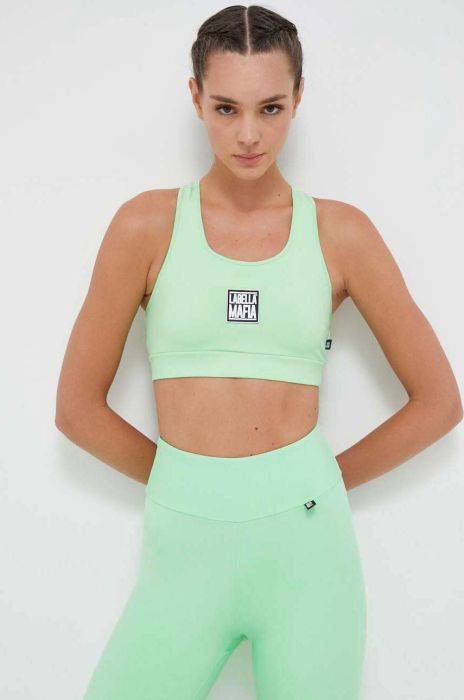 Спортивний бюстгальтер LaBellaMafia Go On колір зелений однотонний Спортивний бюстгальтер LaBellaMafia Go On колір зелений однотонний