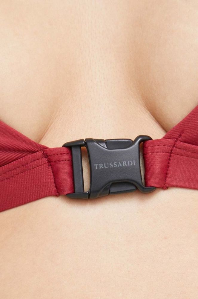 Купальний бюстгальтер Trussardi колір бордовий злегка ущільнена чашечка (3277070) фото 4