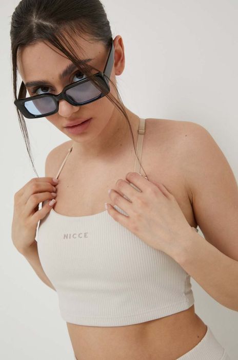 Спортивний бюстгальтер Nicce колір бежевий однотонний Спортивний бюстгальтер Nicce колір бежевий однотонний