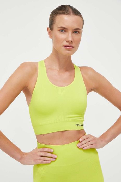 Спортивний бюстгальтер Hummel Tif колір зелений однотонний (3479803)