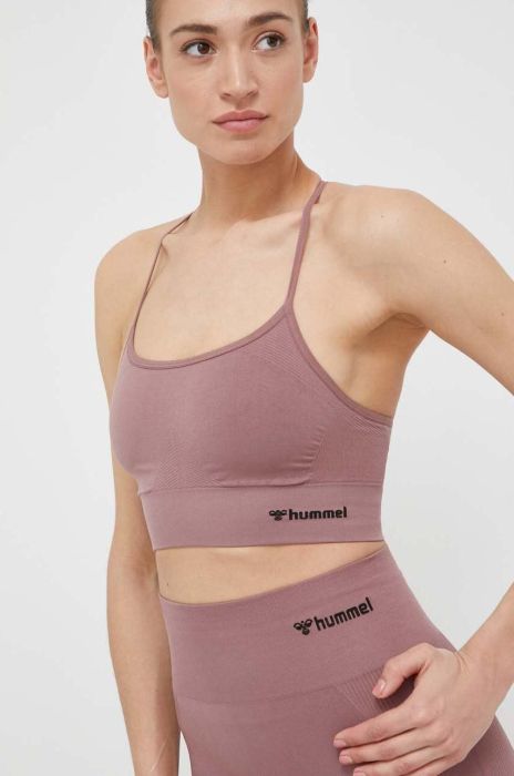 Спортивний бюстгальтер Hummel Tiffy колір рожевий однотонний Спортивний бюстгальтер Hummel Tiffy колір рожевий однотонний
