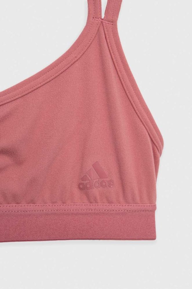 Дитячий спортивний бюстгальтер adidas G YOGA колір рожевий фото 3