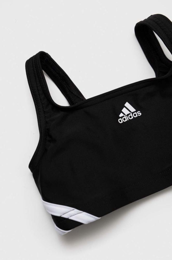 Роздільний дитячий купальник adidas Performance 3S колір чорний фото 3