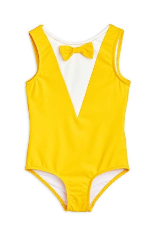Суцільний дитячий купальник Mini Rodini колір жовтий