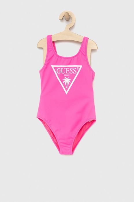 Дитячий купальник Guess колір рожевий