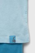 Дитяча бавовняна піжама United Colors of Benetton однотонна колір блакитний