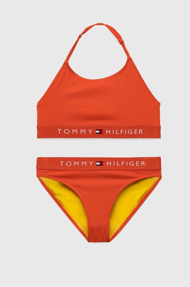 Роздільний дитячий купальник Tommy Hilfiger колір помаранчевий