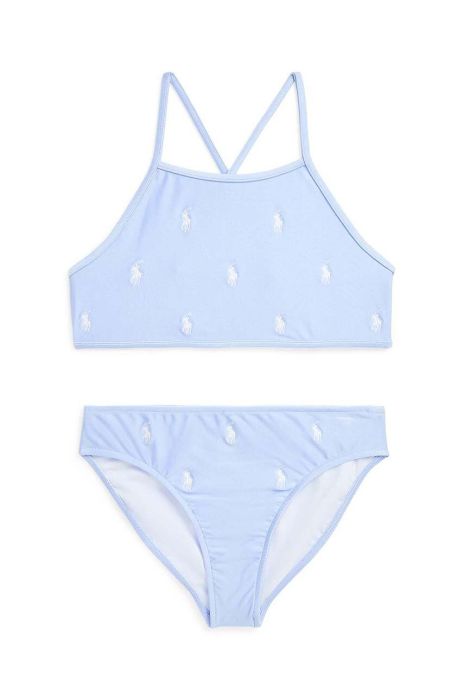 Роздільний дитячий купальник Polo Ralph Lauren колір блакитний