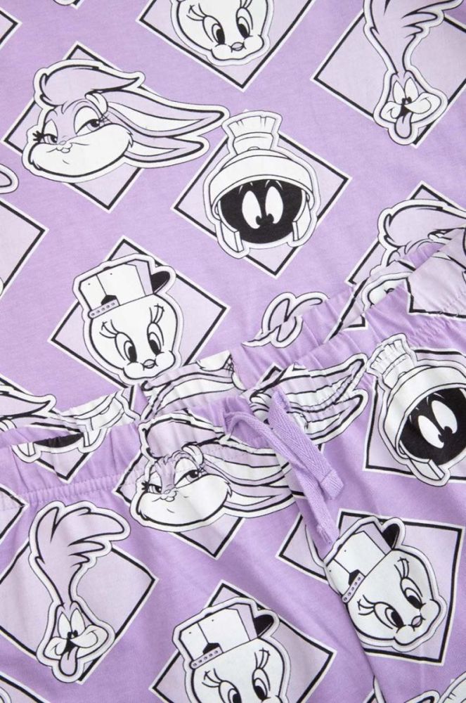 Дитяча бавовняна піжама Coccodrillo x Looney Tunes колір фіолетовий візерунок фото 5