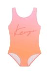 Суцільний дитячий купальник Kenzo Kids колір помаранчевий