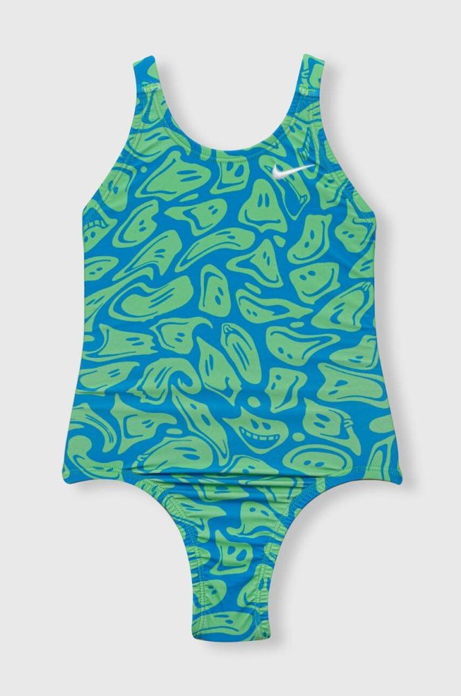 Суцільний дитячий купальник Nike Kids колір зелений