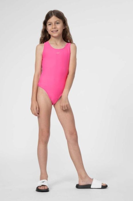 Суцільний дитячий купальник 4F F028 колір рожевий