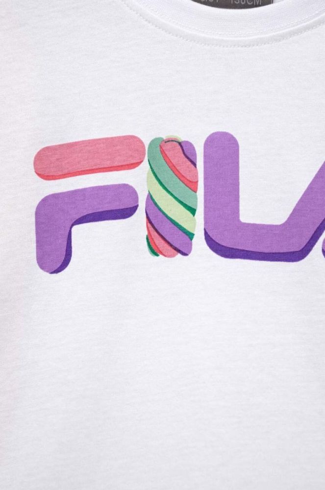 Дитяча бавовняна піжама Fila колір білий візерунок (3247258) фото 3