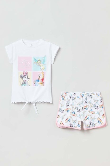 Дитяча бавовняна піжама OVS колір білий з принтом (3272449) Дитяча бавовняна піжама OVS колір білий з принтом (3272449)