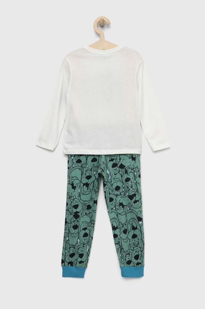 Дитяча бавовняна піжама United Colors of Benetton колір зелений візерунок (2983209) фото 2