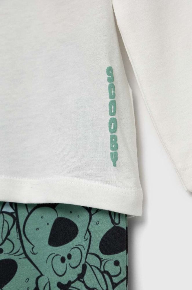 Дитяча бавовняна піжама United Colors of Benetton колір зелений візерунок (2983209) фото 4