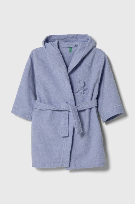 Дитячий бавовняний халат United Colors of Benetton колір фіолетовий