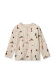 Дитяча бавовняна піжама Liewood колір бежевий візерунок (3505024)