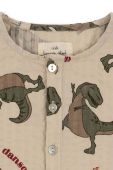 Дитяча піжамна футболка Konges Sl?jd колір бежевий однотонна