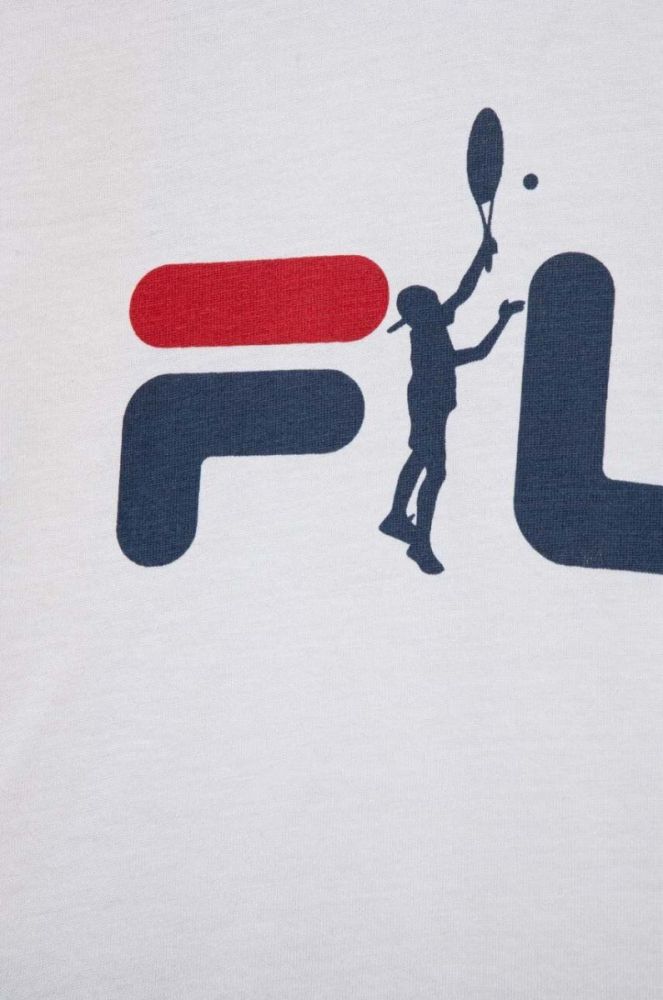 Дитяча бавовняна піжама Fila колір білий з принтом фото 3