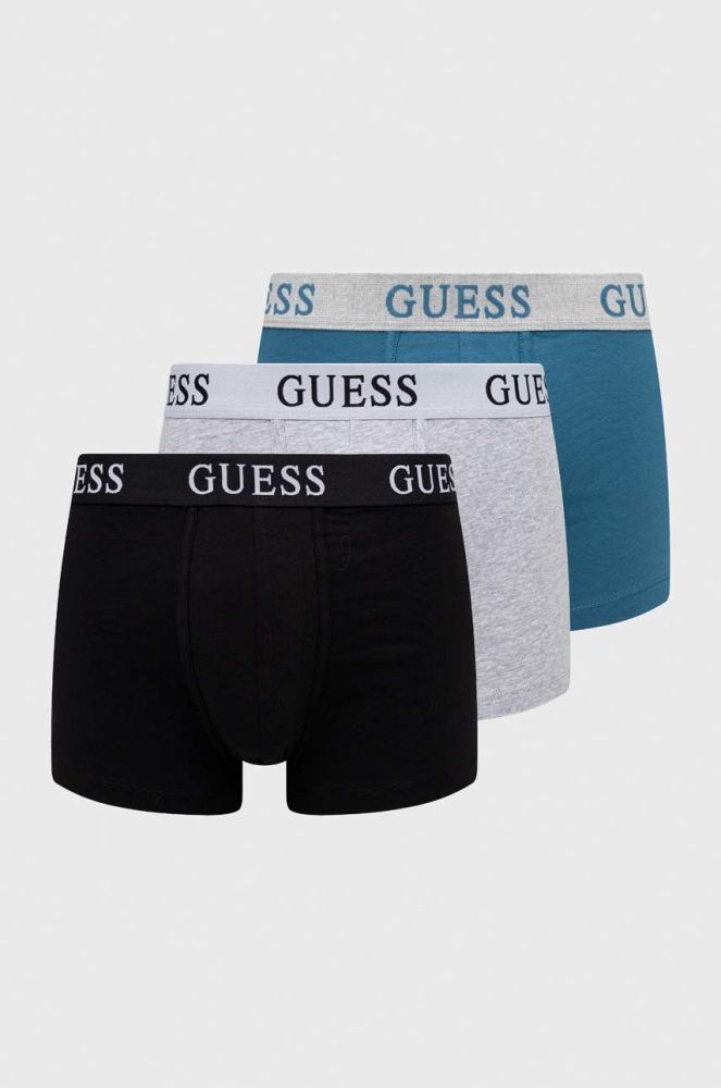 Боксери Guess 3-pack чоловічі колір блакитний (2896159)