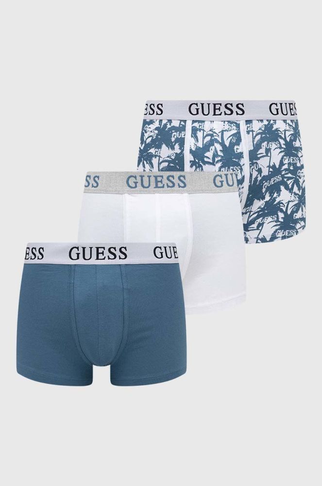 Боксери Guess 3-pack чоловічі колір блакитний (2896160)