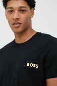 Піжама BOSS чоловіча колір чорний з принтом