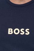 Бавовняна пляжна футболка BOSS колір синій з принтом