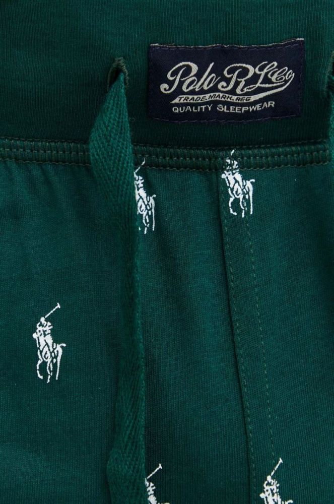 Піжамні бавовняні штани Polo Ralph Lauren колір зелений візерунок фото 4