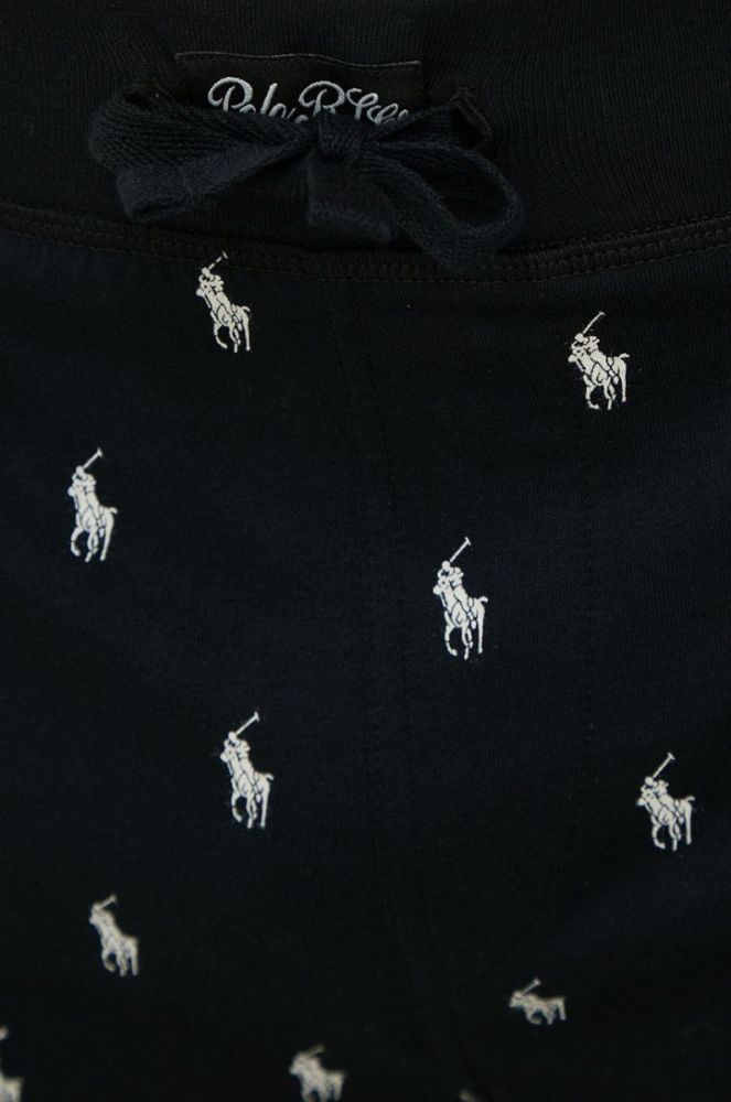 Бавовняні піжамні шорти Polo Ralph Lauren колір чорний візерунок фото 4
